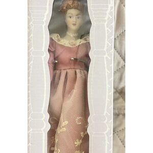 Teleflora Lady Flora Porcelain Doll Victorian Dress Collectible NIB